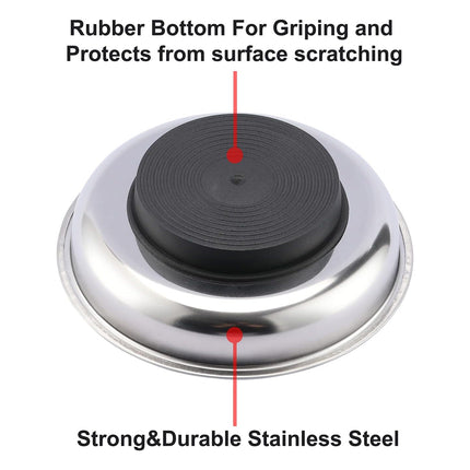 3 4 6 Inch Magnetic Parts Tray Set Stainless Steel Tool Bowl Organizer Holder
