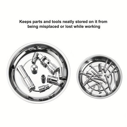 3 4 6 Inch Magnetic Parts Tray Set Stainless Steel Tool Bowl Organizer Holder