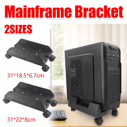 Movable Computer Host Stand Rolling PC Case Tray Adjustable with Lockable Wheels