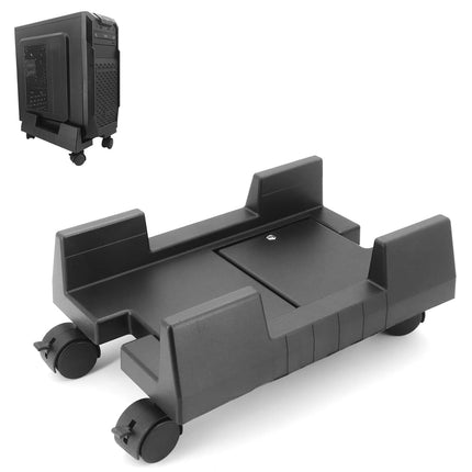 Movable Computer Host Stand Rolling PC Case Tray Adjustable with Lockable Wheels