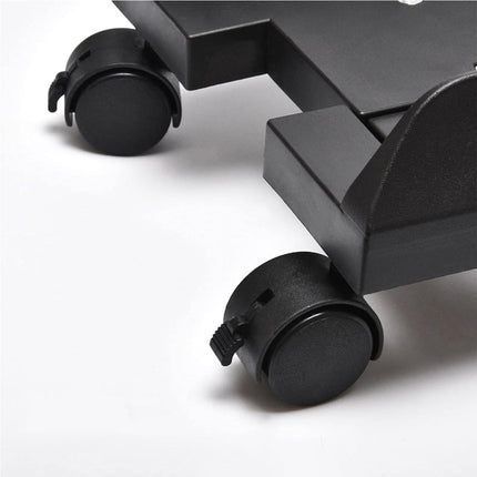 Movable Computer Host Stand Rolling PC Case Tray Adjustable with Lockable Wheels