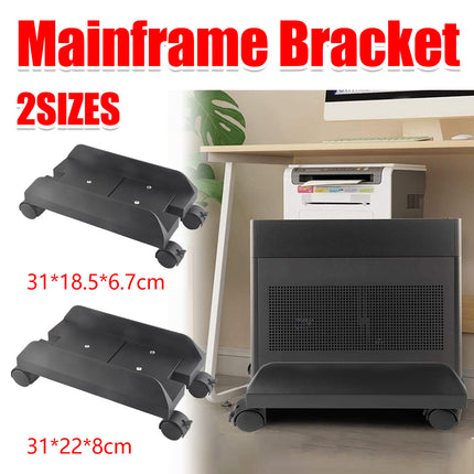Movable Computer Host Stand Rolling PC Case Tray Adjustable with Lockable Wheels