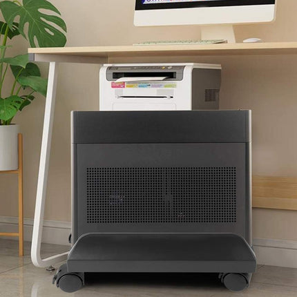 Movable Computer Host Stand Rolling PC Case Tray Adjustable with Lockable Wheels