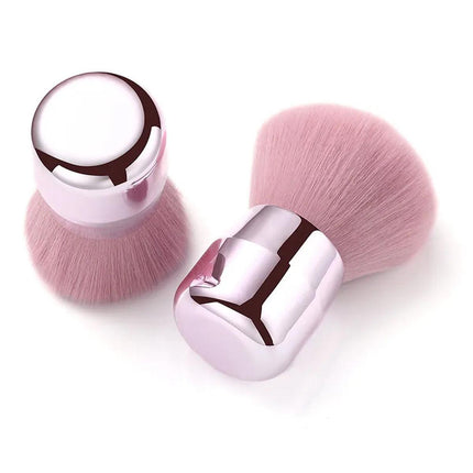 2pcs Pink Mushroom Head Makeup Brush Beauty Foundation Powder Blending Tool