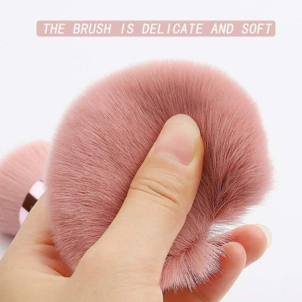2pcs Pink Mushroom Head Makeup Brush Beauty Foundation Powder Blending Tool