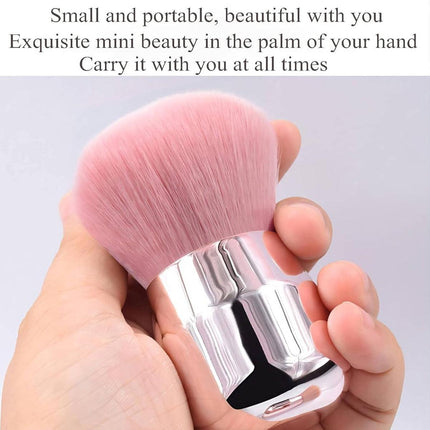 2pcs Pink Mushroom Head Makeup Brush Beauty Foundation Powder Blending Tool