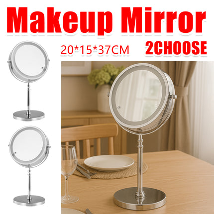 Minimalist Desktop Standing LED Vanity Mirror with Light for Makeup Skincare