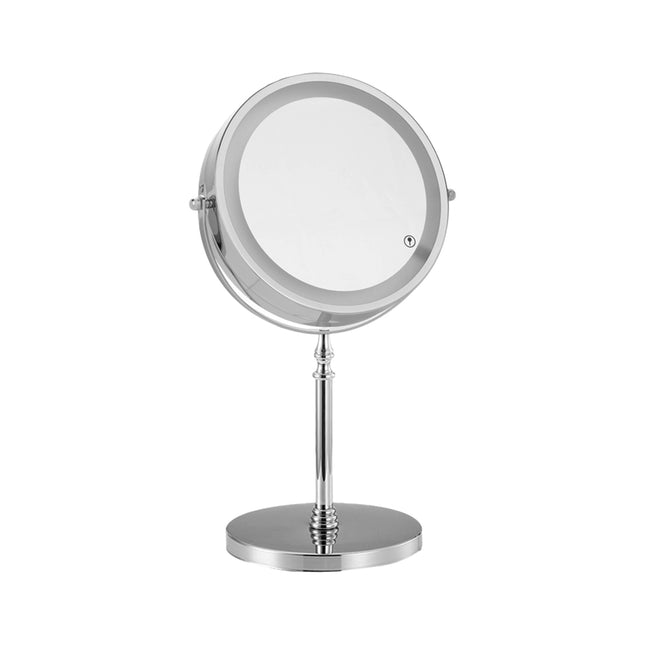 Minimalist Desktop Standing LED Vanity Mirror with Light for Makeup Skincare