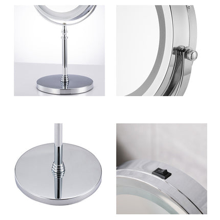 Minimalist Desktop Standing LED Vanity Mirror with Light for Makeup Skincare