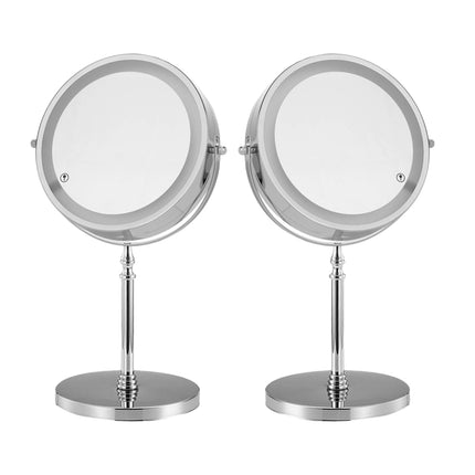 Minimalist Desktop Standing LED Vanity Mirror with Light for Makeup Skincare