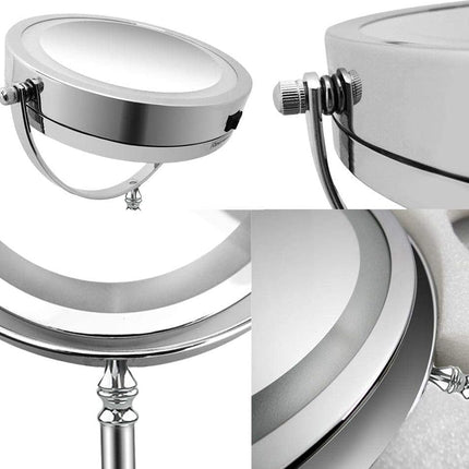 Minimalist Desktop Standing LED Vanity Mirror with Light for Makeup Skincare