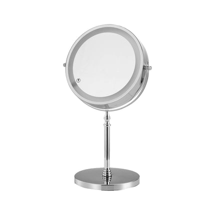 Minimalist Desktop Standing LED Vanity Mirror with Light for Makeup Skincare
