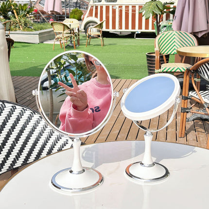 Rotating Dressing Mirror Desktop Double Sided Makeup Vanity Mirror with Base