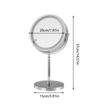Minimalist Desktop Standing LED Vanity Mirror with Light for Makeup Skincare