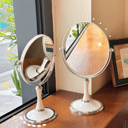 Rotating Dressing Mirror Desktop Double Sided Makeup Vanity Mirror with Base