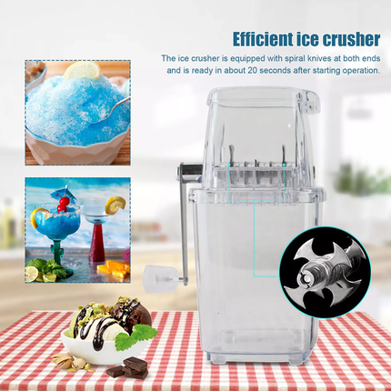 Hand Cranked Ice Crusher Manual Ice Shaver Household Mini Ice Chopper For Drinks