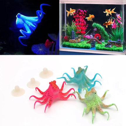 Glowing Aquarium Ornament Simulation Octopus Fish Squid Fish Tank Decoration