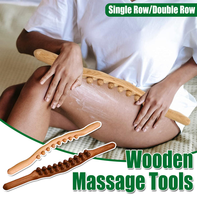 Carbonized Beech Tendon Rolling Stick Universal Massage Scraping For Salon Home