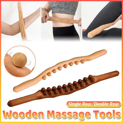Carbonized Beech Tendon Rolling Stick Universal Massage Scraping For Salon Home