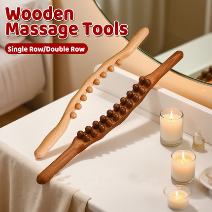 Carbonized Beech Tendon Rolling Stick Universal Massage Scraping For Salon Home