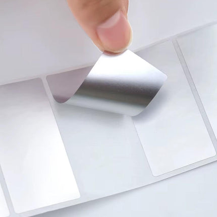Silver Sticker Labels Thermal Transfer Waterproof Self Adhesive Gift Decoration 2 Rows
