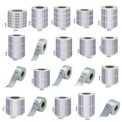 Silver Sticker Labels Thermal Transfer Waterproof Self Adhesive Gift Decoration 3 Rows