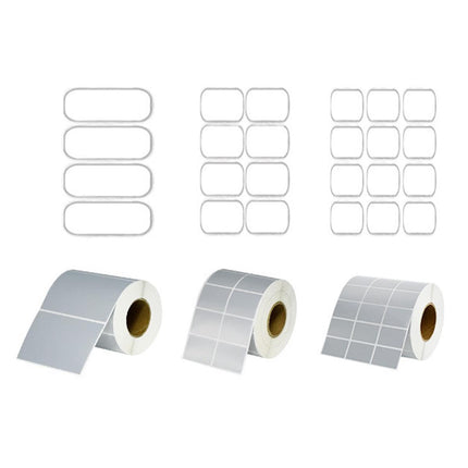 Silver Sticker Labels Thermal Transfer Waterproof Self Adhesive Gift Decoration 4 Rows
