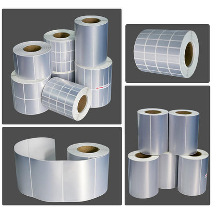 Silver Sticker Labels Thermal Transfer Waterproof Self Adhesive Gift Decoration 2 Rows