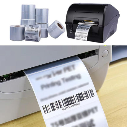 Silver Sticker Labels Thermal Transfer Waterproof Self Adhesive Gift Decoration 4 Rows