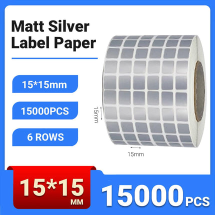 Silver Sticker Labels Thermal Transfer Waterproof Self Adhesive Gift Decoration 6 Rows