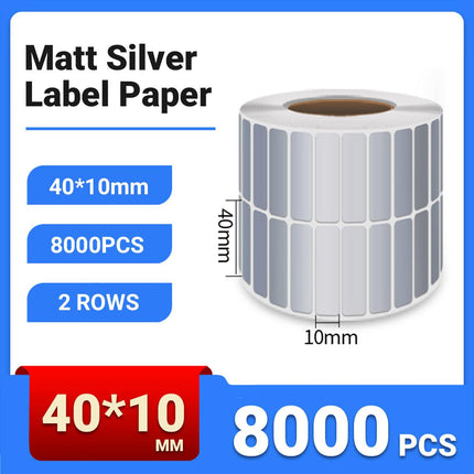 Silver Sticker Labels Thermal Transfer Waterproof Self Adhesive Gift Decoration 2 Rows
