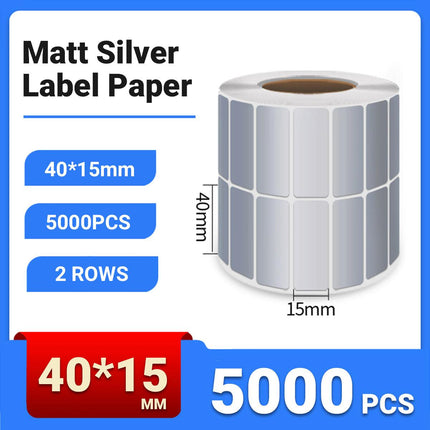 Silver Sticker Labels Thermal Transfer Waterproof Self Adhesive Gift Decoration 2 Rows
