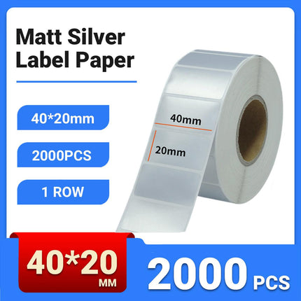 Silver Sticker Labels Thermal Transfer Waterproof Self Adhesive Gift Decoration 1 Row