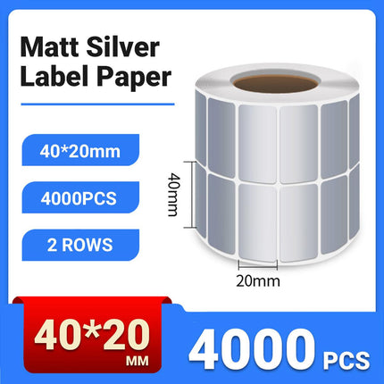 Silver Sticker Labels Thermal Transfer Waterproof Self Adhesive Gift Decoration 2 Rows