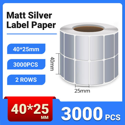 Silver Sticker Labels Thermal Transfer Waterproof Self Adhesive Gift Decoration 2 Rows