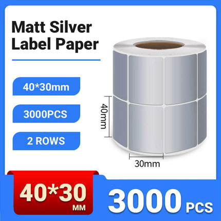 Silver Sticker Labels Thermal Transfer Waterproof Self Adhesive Gift Decoration 2 Rows
