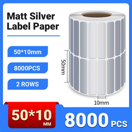 Silver Sticker Labels Thermal Transfer Waterproof Self Adhesive Gift Decoration 2 Rows