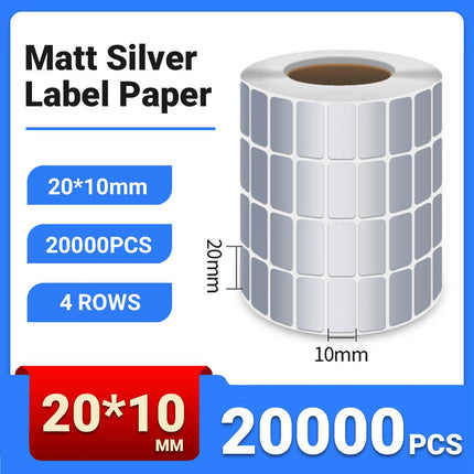 Silver Sticker Labels Thermal Transfer Waterproof Self Adhesive Gift Decoration 4 Rows
