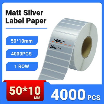 Silver Sticker Labels Thermal Transfer Waterproof Self Adhesive Gift Decoration 1 Row