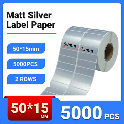 Silver Sticker Labels Thermal Transfer Waterproof Self Adhesive Gift Decoration 2 Rows