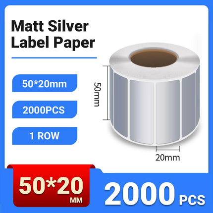 Silver Sticker Labels Thermal Transfer Waterproof Self Adhesive Gift Decoration 1 Row