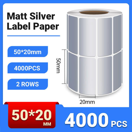 Silver Sticker Labels Thermal Transfer Waterproof Self Adhesive Gift Decoration 2 Rows
