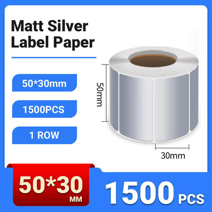 Silver Sticker Labels Thermal Transfer Waterproof Self Adhesive Gift Decoration 1 Row