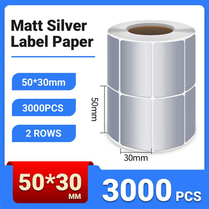 Silver Sticker Labels Thermal Transfer Waterproof Self Adhesive Gift Decoration 2 Rows