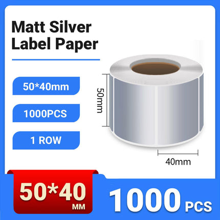 Silver Sticker Labels Thermal Transfer Waterproof Self Adhesive Gift Decoration 1 Row