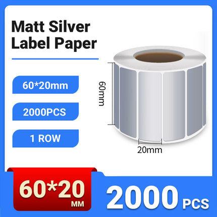 Silver Sticker Labels Thermal Transfer Waterproof Self Adhesive Gift Decoration 1 Row