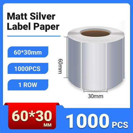 Silver Sticker Labels Thermal Transfer Waterproof Self Adhesive Gift Decoration 1 Row