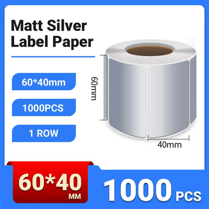 Silver Sticker Labels Thermal Transfer Waterproof Self Adhesive Gift Decoration 1 Row