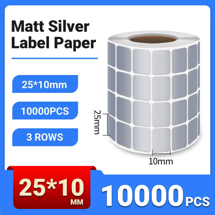 Silver Sticker Labels Thermal Transfer Waterproof Self Adhesive Gift Decoration 3 Rows