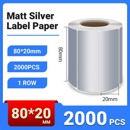 Silver Sticker Labels Thermal Transfer Waterproof Self Adhesive Gift Decoration 1 Row